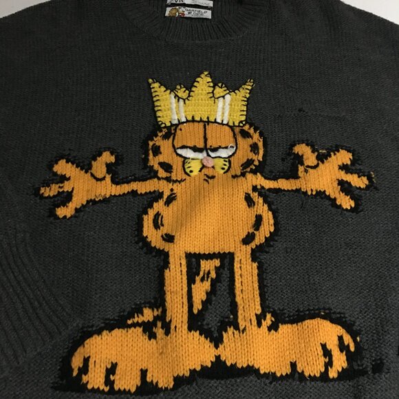 Zara Garfield Odie Womens Medium Oversized Sweater Gray Knit - Picture 2 of 8